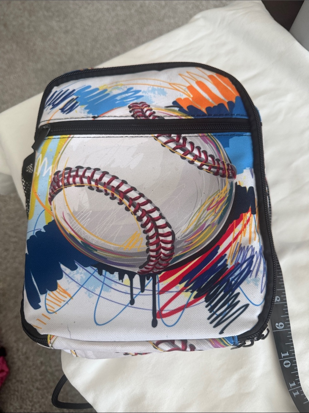 Multi-Color Baseball Graphic Crossbody Bag for Men insulated bag